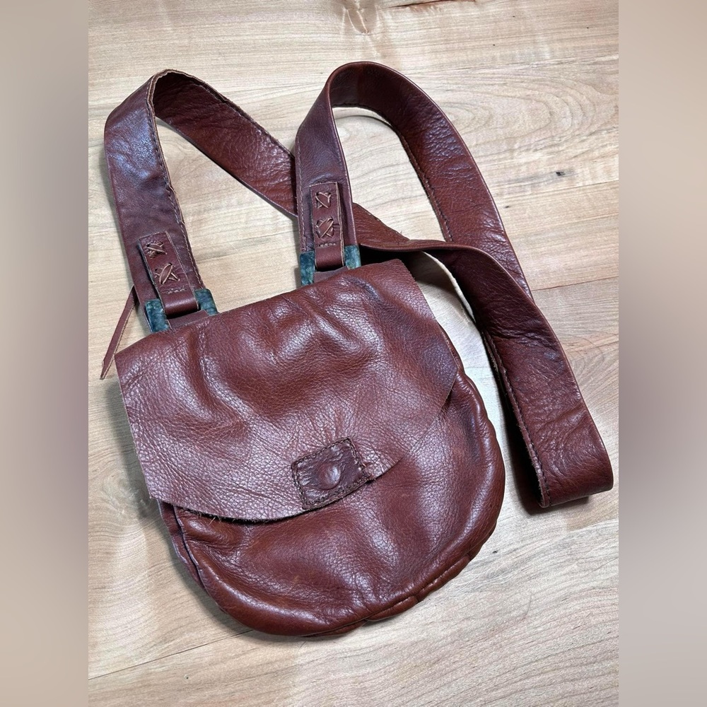 Handmade brown leather bag